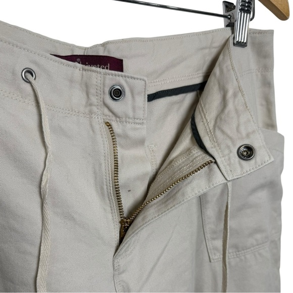 Vintage Y2K Lee Riveted Capris Size 8 Neutral Tan Khaki Ramie Cotton - Picture 6 of 8